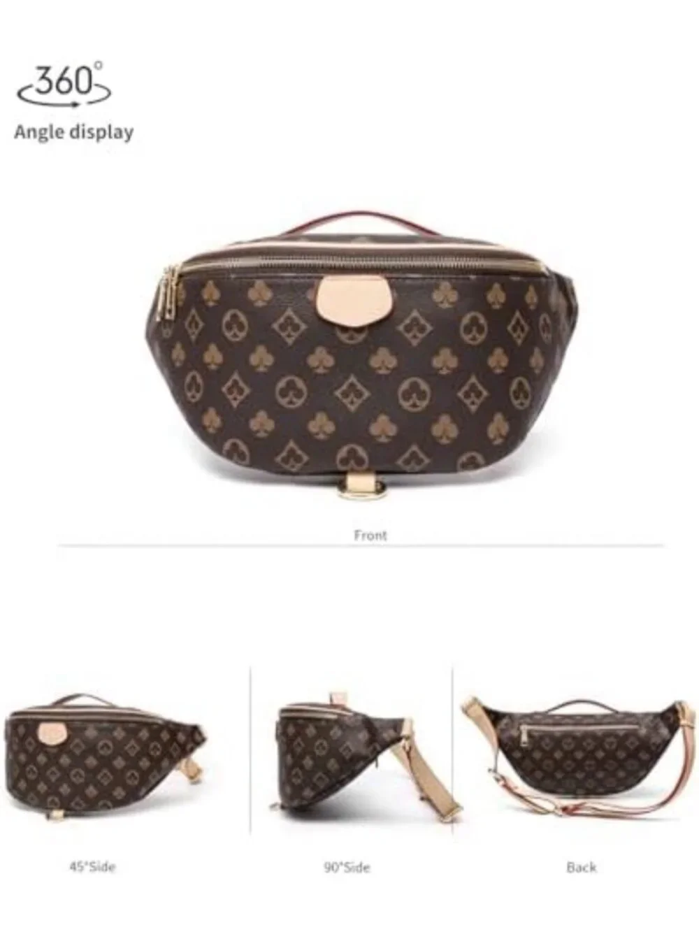 Vintage Monogram Fanny Pack | Convertible Crossbody Waist Bag for Travel & Daily